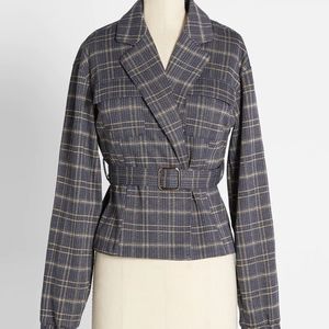 Blue and Gold Plaid Jacket